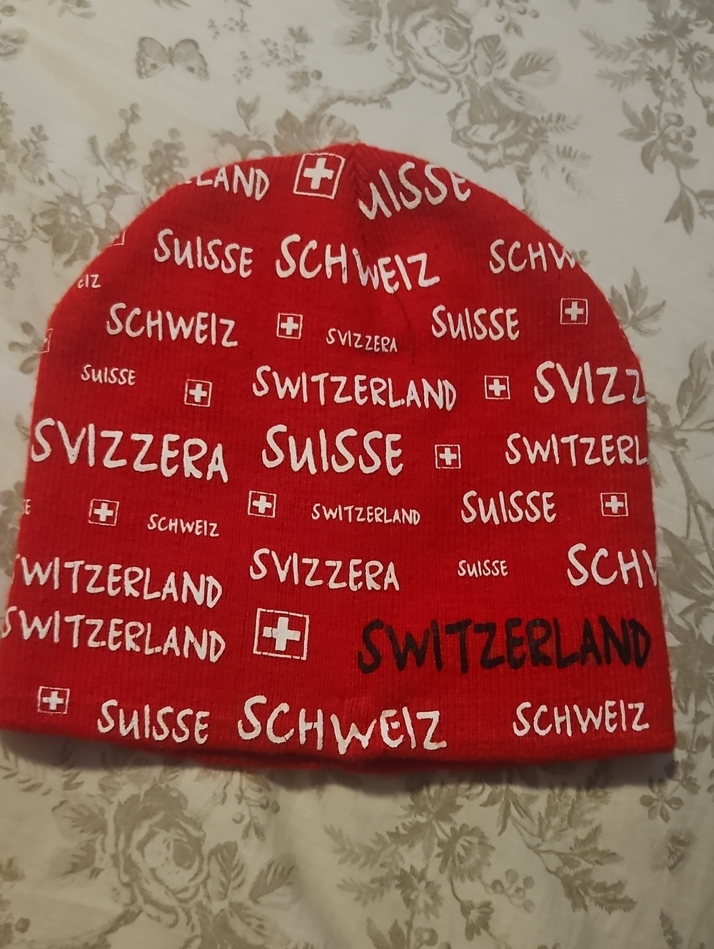 Red Switzerland Beanie Hat
